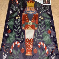 NEW Nutcracker Soldier Embroidered Yard Flag, Printed On Both Sides