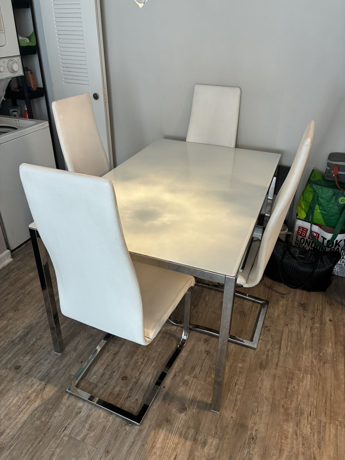 IKEA DINING TABLE AND AMAZON DINING CHAIRS