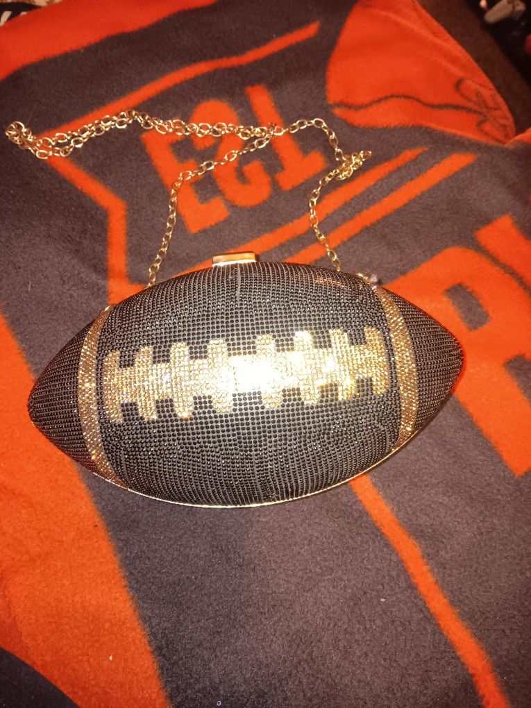 Rhinestone Football Clutch