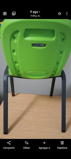 Lifetime Green Plastic Chair with Metal Legs