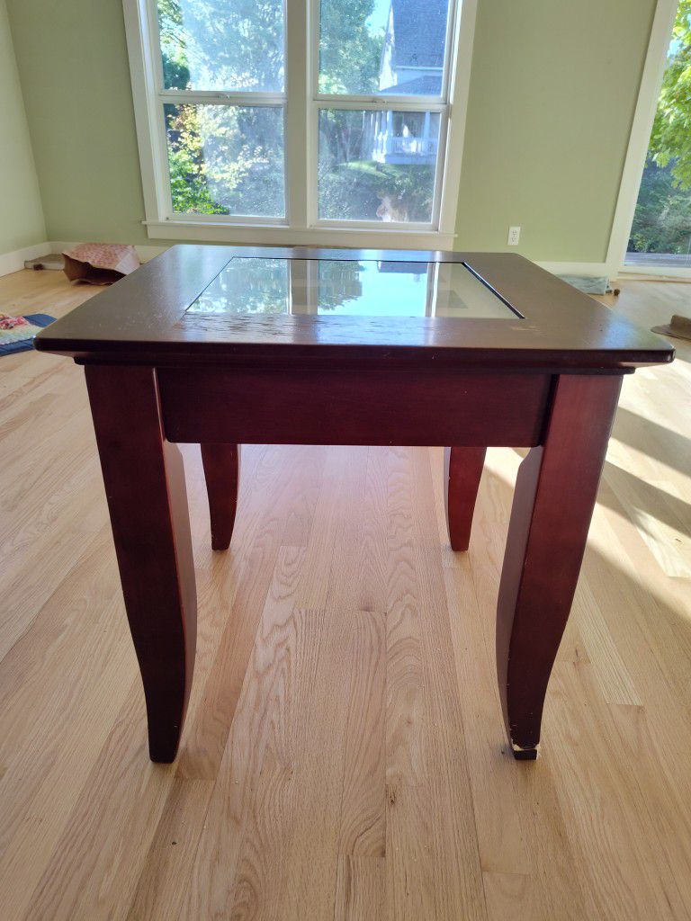 Solid Cherry Wood End Table 