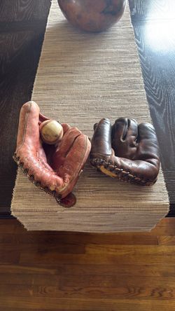 Antique baseball gloves