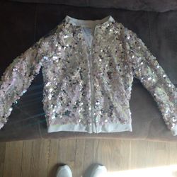 Girls Off White Sequence Jacket Size  7/8