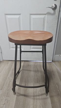 Stool with Wood Tractor Seat