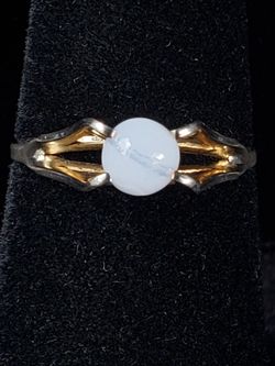 $13. STERLING Opal/Agate ring. Size 6.