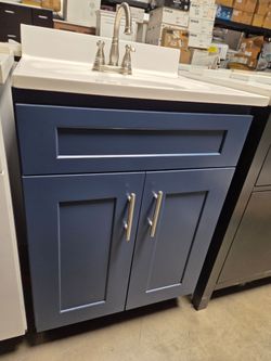 24" blue Bathroom vanity