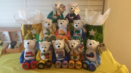 Lot of 10 Limited Treasures State Quarter Bears  Mint Condition  Cellophane  Gift Wrapped 
