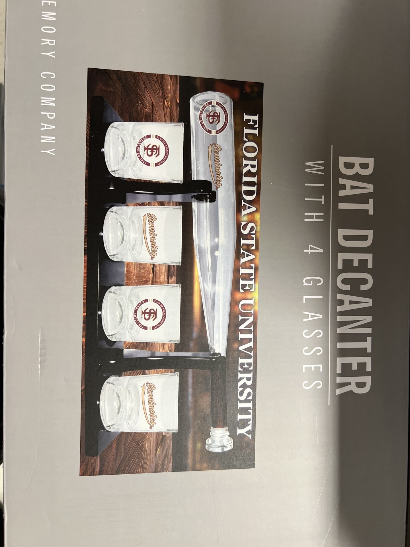 Florida St Bay Decanter With 4 Glasses