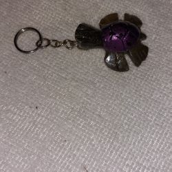 Custom Painted Hand Carved Turtle Key Chain 