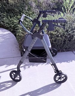 NOVA Walker with Large Padded Seat,  All-Terrain Wheels, Locking Hand Brakes, holds up to 450 pounds