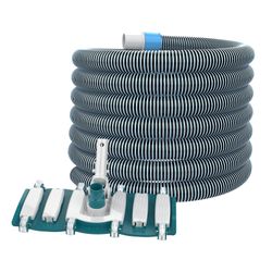 5 x 30ft Swimming Pool Vacuum Hose Kit with Weighted Rotatable Head  Wheels