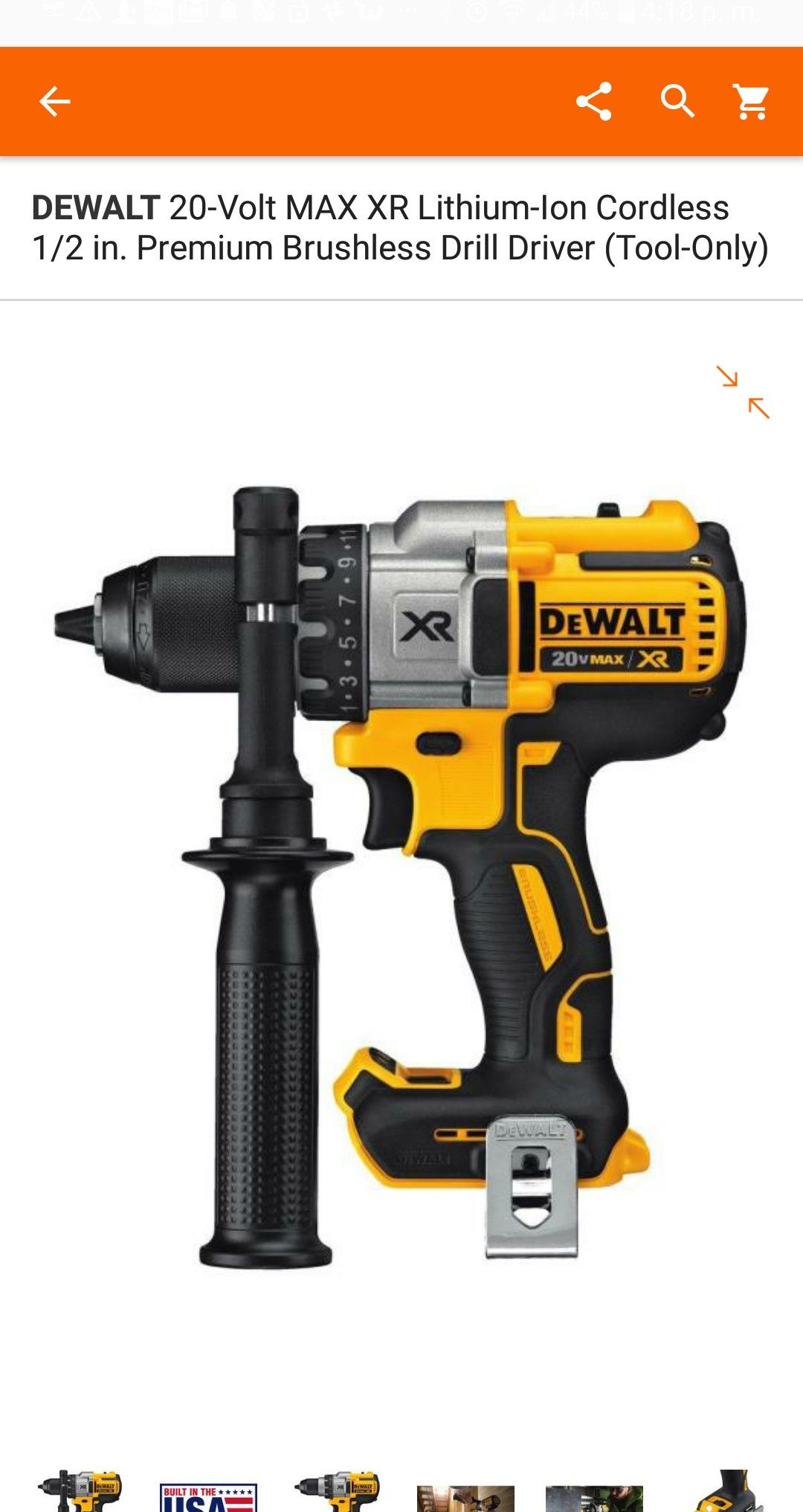 Hammer drill 20V XR 3 speed... TOOL ONLY