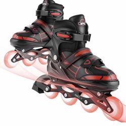 Inline Skates for Kids Size ( S:Y12-2(180-210mm)  with Light Up Wheels Flashing Inline Skates