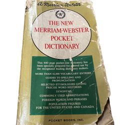 Webster's New World Pocket Dictionary by Merriam-Webster 1964 Vintage Look Pics  This Webster's New World Pocket Dictionary by Merriam-Webster, publis
