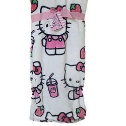 Hello Kitty Strawberry Milkshake Throw Blanket