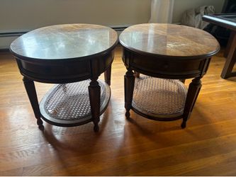 2 wooden side tables