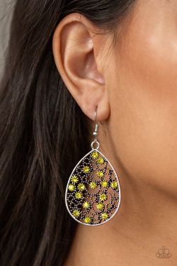Dazzling Dew - Yellow Earrings