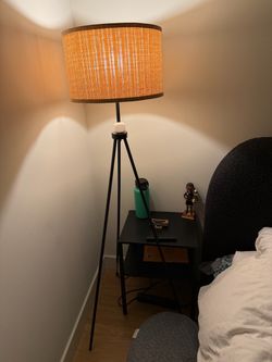 Floor Lamp with Woven Shade