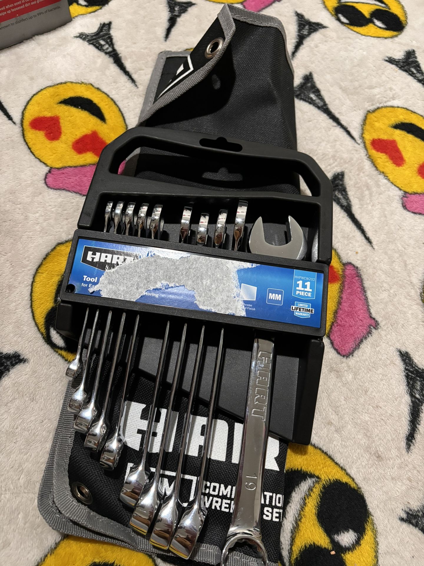 HART 11-Piece MM Combination Wrench Set with Tool Pouch