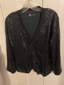 Black sequin beaded sweater Jacket