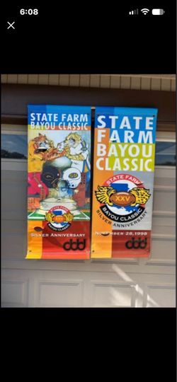 Vintage 1998 Bayou Classic Banners - 60” x 24”25th Silver Anniversary (Pair)$120 CASH