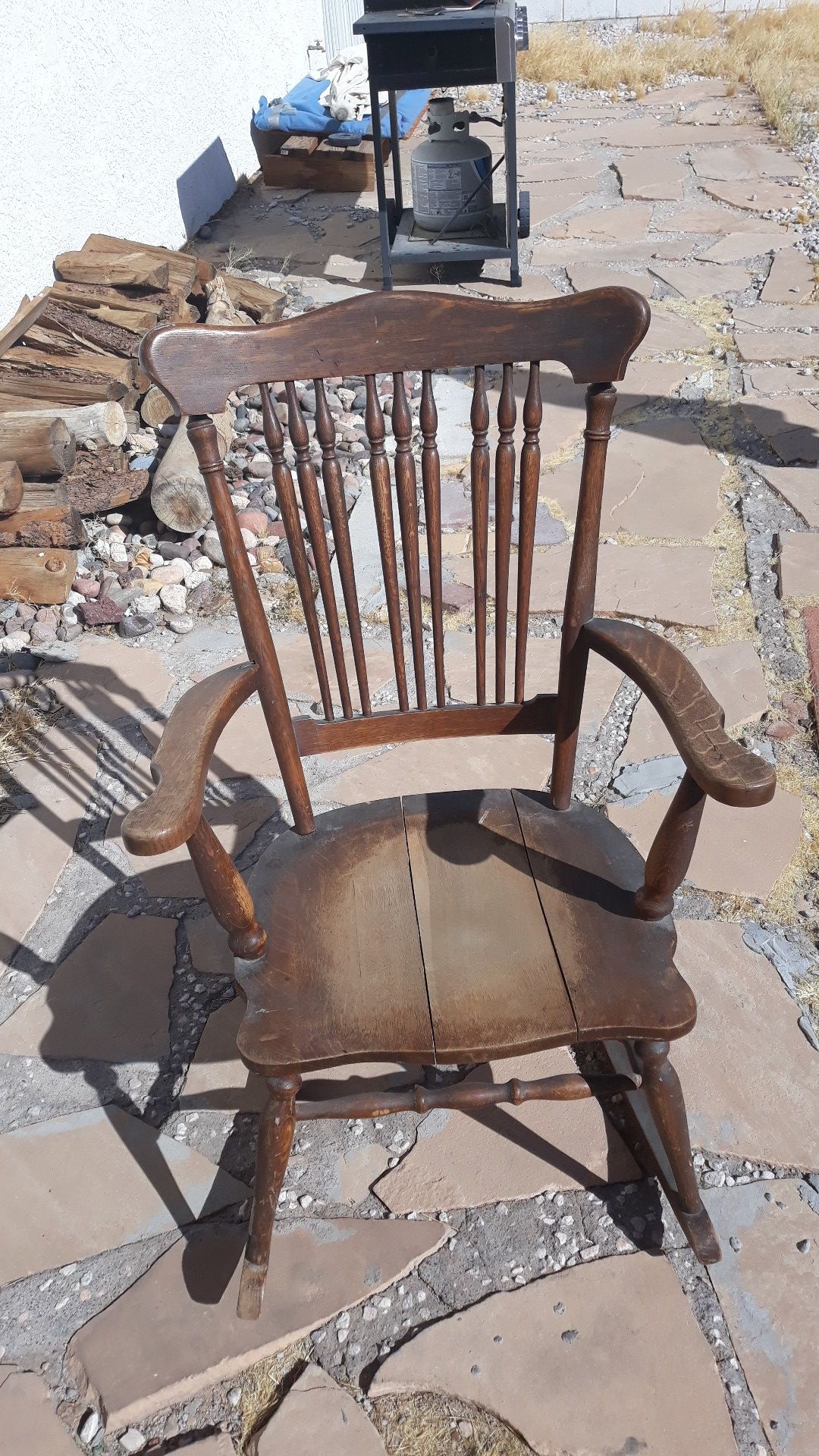 Very antique wooden rocking chair with a little work this is priceless 10 doll