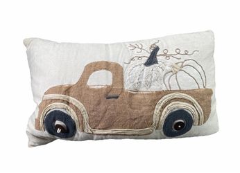 Pillow Fall Pumpkin Truck Embroidered Home Decor Pillow Zippered Thanksgiving