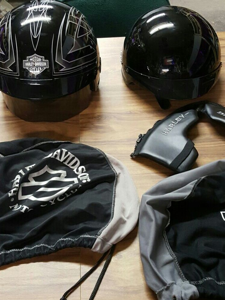 Harley Davidson Helmets, His and Hers.