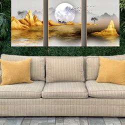 Dark Tan Striped Vintage Couch (Free delivery 🚚) 