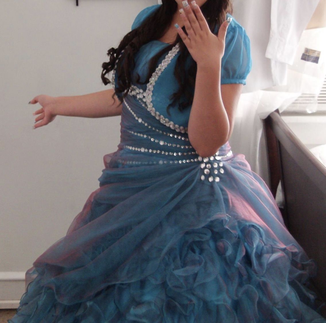 Blue & Purple Quinceañera dress