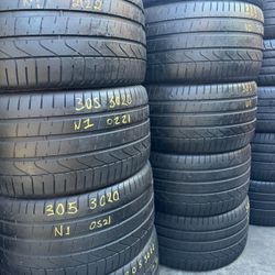 20” tires semi new pirelli 305/30/20 with free installation $80 each