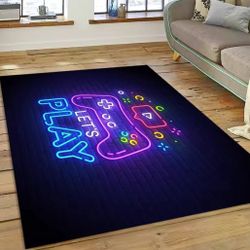 3D Gamer Game Gamepad Cartoon Carpet Rug for Home Living Room Bedroom Sofa Doormat Decor,Child Play Area Rug Non-slip Floor Mat