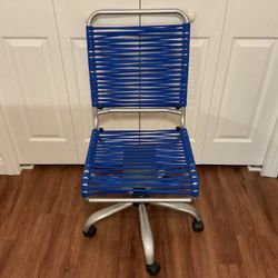 Bungee Cord Office Chair Blue Black And Silver.