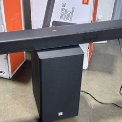 JBL Cinema 3.1.2 Dolby Atmos Model SB595 Channel Soundbar and Wireless Subwoofer