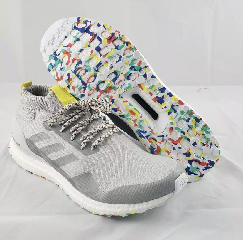 Adidas Ultra Boost Mid Running Shoes G26842 Grey White Men's Size 12