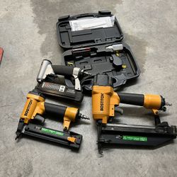 1 Bostitch  16 Gauge Air Nailer & 1 Bostitch 18 Gauge Air Nailer 1 Porter Cable Air Pin Nailer