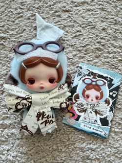 Authentic Pop Mart SKULLPANDA Off Mode‑Break Time plush pendant, opened‑box with card & original pouch