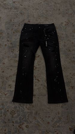 Purple Brand Black Jeans with Paint Splatter