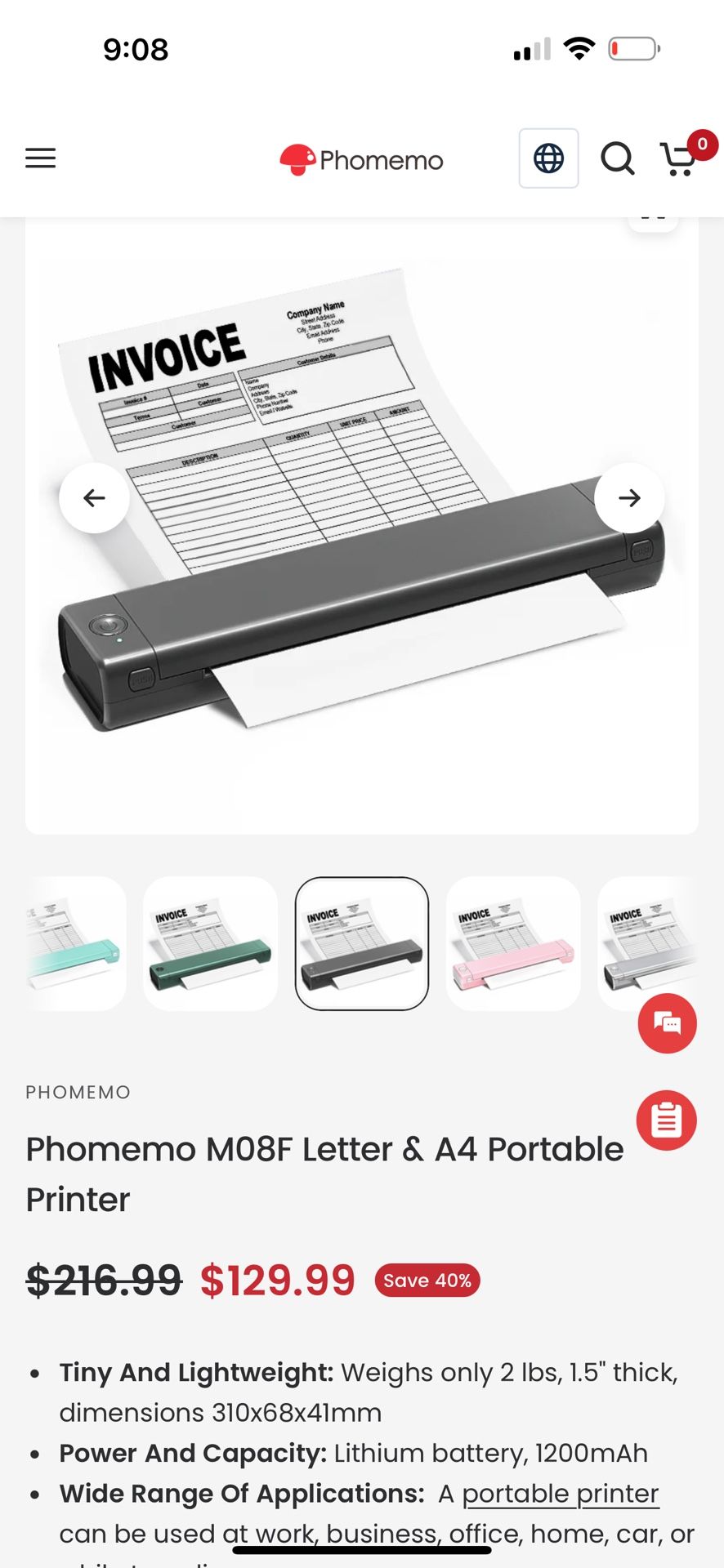 Phomemo M08F  A4 Portable Printer