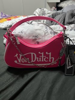 Von Dutch Pink Mini Handbag with Chain Strap