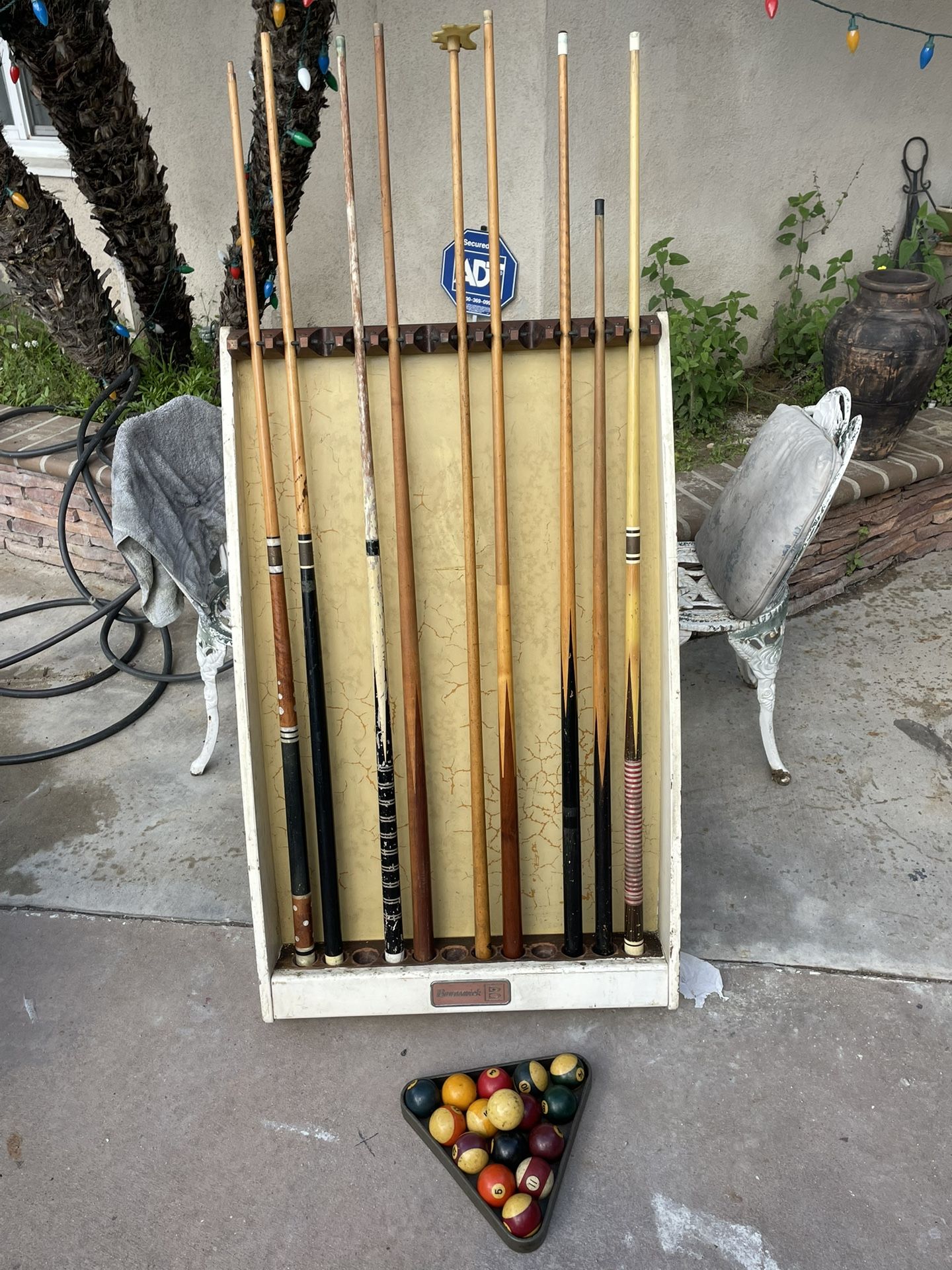 Rare vintage Brunswick Pool, Billiard Cue Holder, Antique pool hall bar display