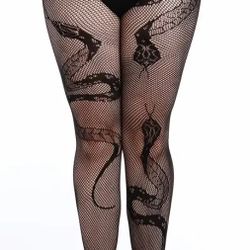black Snakes Pattern tights Fishnet Pantyhose, Women's Stockings & Hosiery , clothing clothes yoga pants , Gothic Punk Emo Boho Sexy Cute 