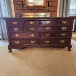 Wood & Marble Dresser + Night Stands