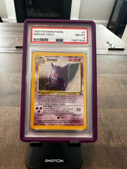 1999 Pokémon Fossil Gengar Holo #5/62 PSA 8