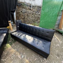 Leather Couch And Futon $60