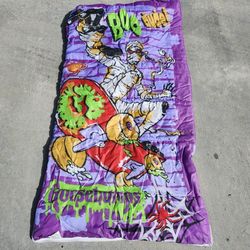 Vintage 90's Goosebumps Skateboarding Mummy Sleeping Bag RL Stine Halloween 30x57