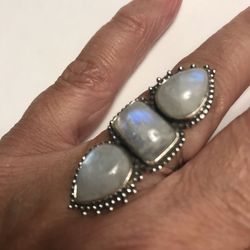 Moonstone 925 Sterling Silver Ring
