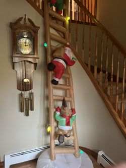 Inflatable Elves On A Ladder