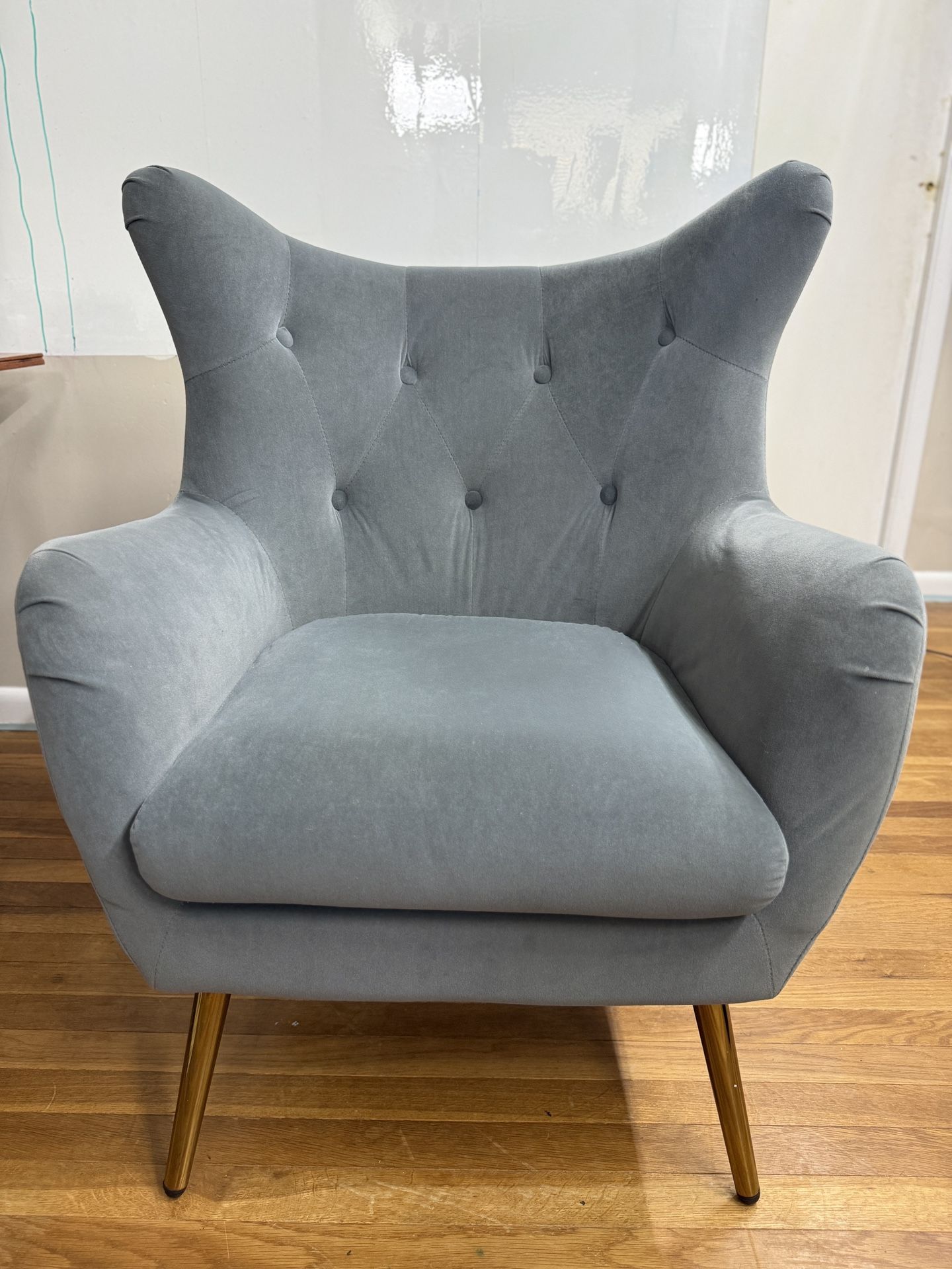 Isabelle Wingback Velvet Upholstered Armchair High Back