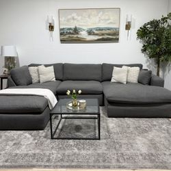 Grey Cloud Sectional Couch - Delivery Available 